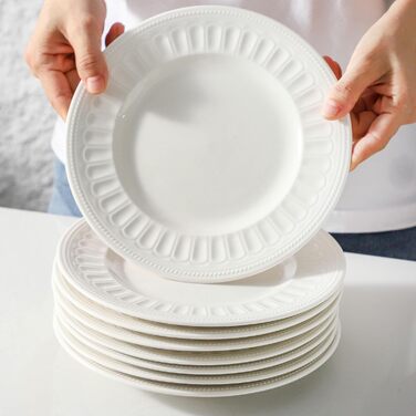 Набір сервіровочних тарілок UIBFCWN, 8 шт., 25.4 x 15.2 см, кераміка, білий колір