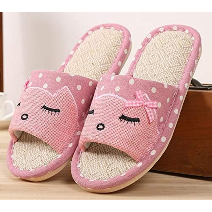 Тапочки дитячі халатні AioTio, халатні, японський стиль, рожеві, з мультфільмом, антиковзаючі, теплі, подарунок (38/39 EU)