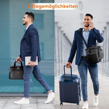 Термосумка LifeWit 15L: компактна, ізольована сумка-холодильник для їжі, напоїв, пікніків та подорожей. Водонепроникна, сіра, для чоловіків та жінок.