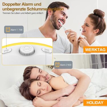 Bluetooth Alarm Clock, Daylight Alarm Clock, Wake-Up Light with Sunrise/Sunset Simulation, 17 Color Lights, 22 Sleep Sounds, Snooze, Two Alarms, FM Radio, for Heavy Sleepers & Kids