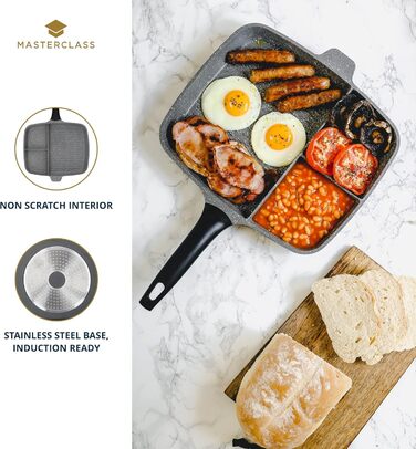 MasterClass Aluminum Casting Induction-Safe Non-Stick All-in-One Frying Pan, 32 cm (12.5