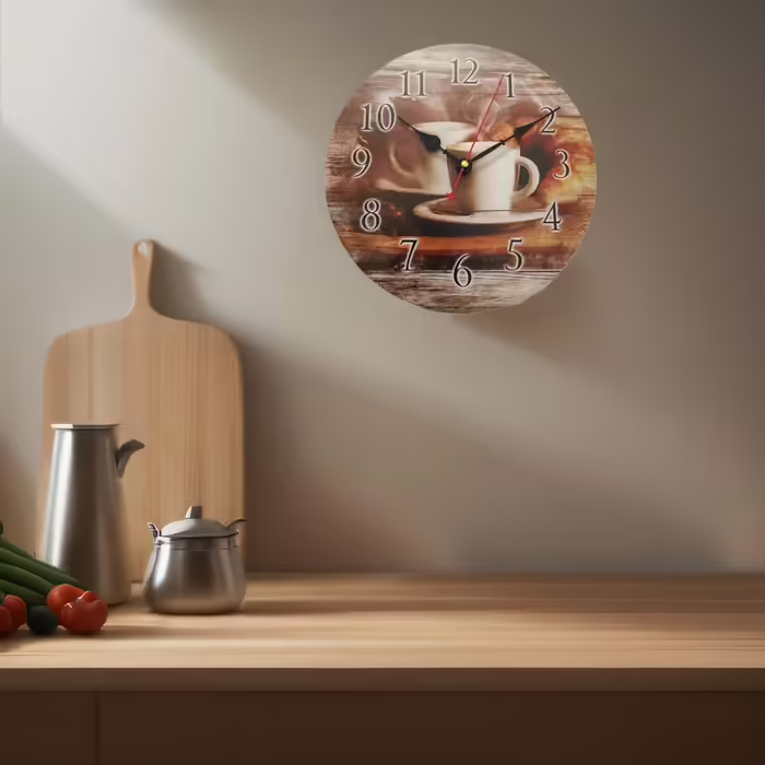 YOAI Wall Clock Kitchen Clock Antique Nostalgia Rustic Country House Quartz Silent (No Ticking) Kitchen Clock 30CM / 12 Inch (Cappuccino (Coffee))