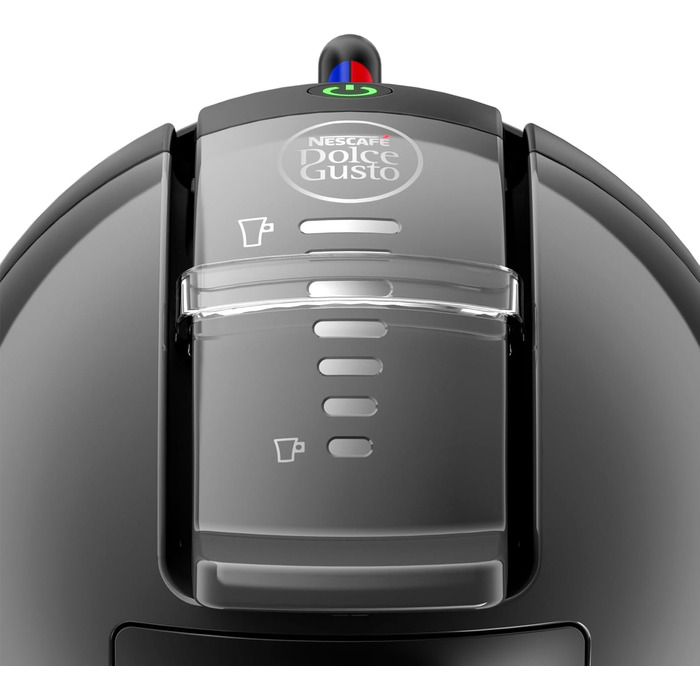 Кавомашина NESCAFÉ Dolce Gusto Mini Me від Krups, чорна/антрацитова, KP1238. Автоматична капсульна кавомашина з 15 Bar тиском, об'єм резервуару 0,8 л, режим Eco. Приготування гарячих та холодних напоїв.