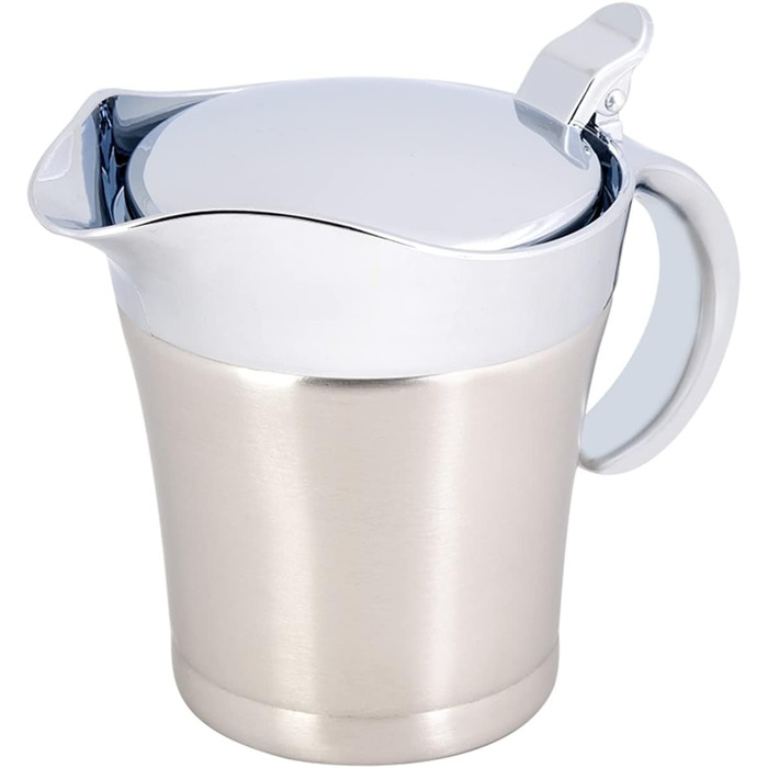 Saucepan, Sauce Pot, Stainless Steel Sauce Creamer Insulated, 304 Stainless Steel Heat and Cold Insulated, Double-Walled, Sauce Pot, Serving Creamer (Small 450Ml)