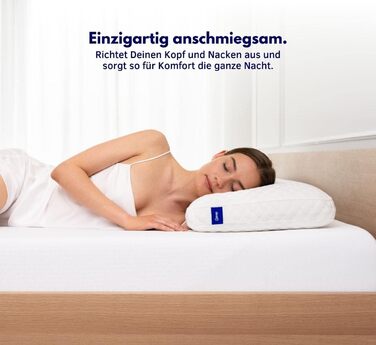 Ортопедична подушка для шиї sleepi® Comfort 70x40x13 см | Пам'ятний пінополіуретан | Оптимальна підтримка та розвантаження тиску