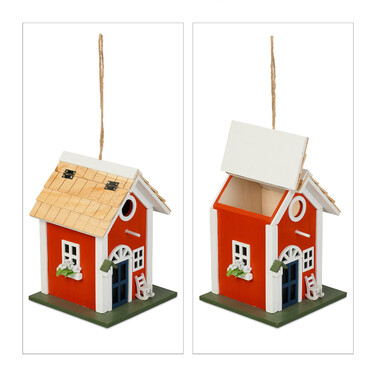 Relaxdays Decorative Birdhouse, Country House Style