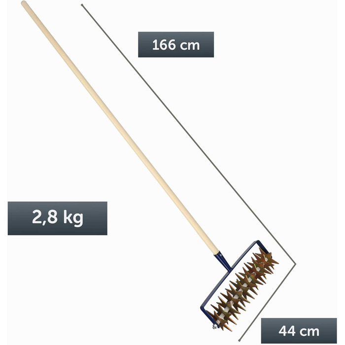 KADAX Star Tiller with Wooden Handle, 12-Star Cultivator, Garden Tiller, Rolling Cultivator, Crumbler for Loosening Soil, Cultivator, Rolling Hoe