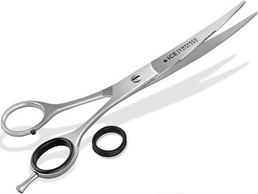 Ножиці для стрижки собак, вигнуті, з мікро-зубчиками, 17.78 см (7 дюймів)