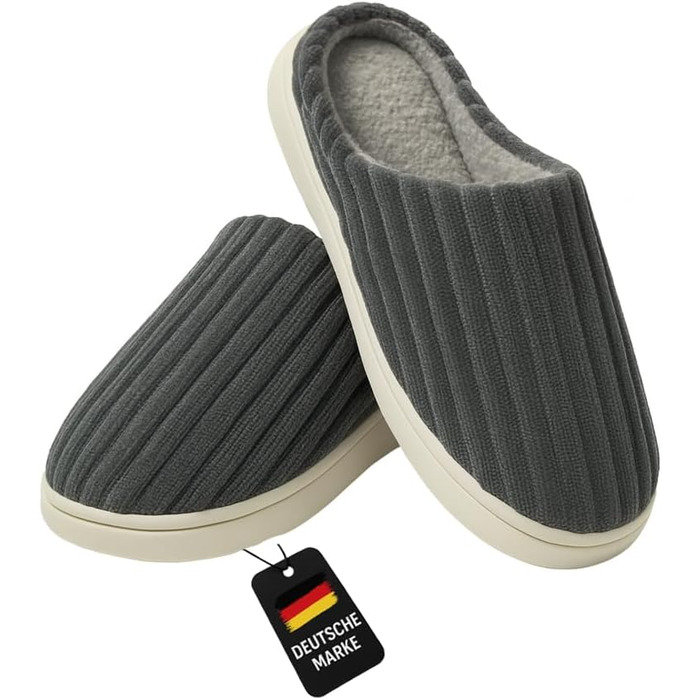 Домашні тапочки для чоловіків та жінок – надзвичайно м'які сліпони для дому - ультралегкі, неслизькі та зручні м'які тапочки - зимові домашні тапочки 41 EU сірий