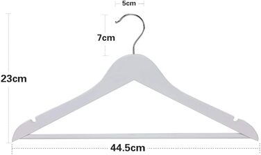 Дерев'яні вішалки для одягу з виступами для спідниць та штанів, 360° обертання, 20 шт. (білі)