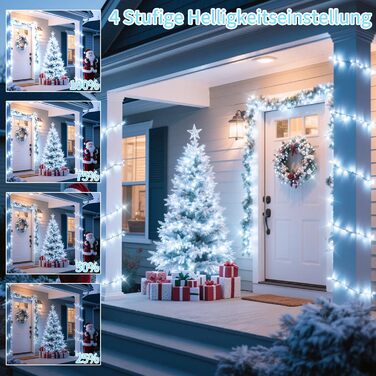 Льодогенератор з LED підсвічуванням, 1000 LED, тепле біле світло, водонепроникний, з пультом, для декору приміщень, вечірок, балкону, саду, ялинки