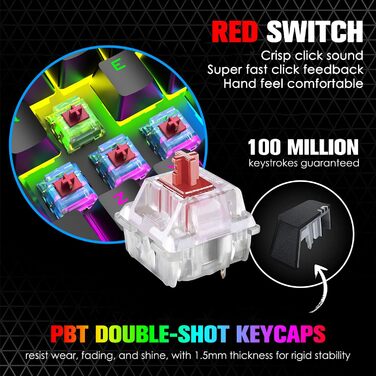 Ігрова комбінація клавіатури та миші MAGIC-REFINER: механічна клавіатура 62 клавіші, миша 12000 DPI, RGB-підсвічування, USB-C, для PC/Mac/Win, білий (червоний перемикач)