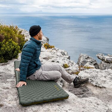 Naturehike килимок для кемпінгу Thermal 3.5R - ультралегкий, 4-сезонний (-6℃), самонадувний з надувною сумкою, високий R-значення, для зими, військовий зелений, прямокутний, XL