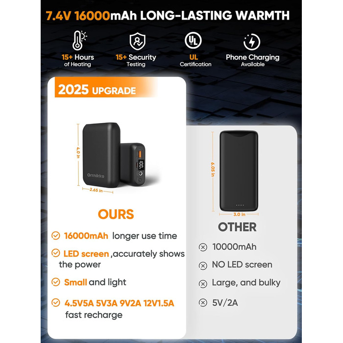 Обогреваемый жилет для женщин и мужчин с аккумулятором 16000mAh - теплая жилетка з підігрівом для холодної погоди