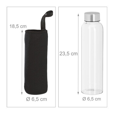 Relaxdays Set of 4 Drinking Bottles, 500 ml
