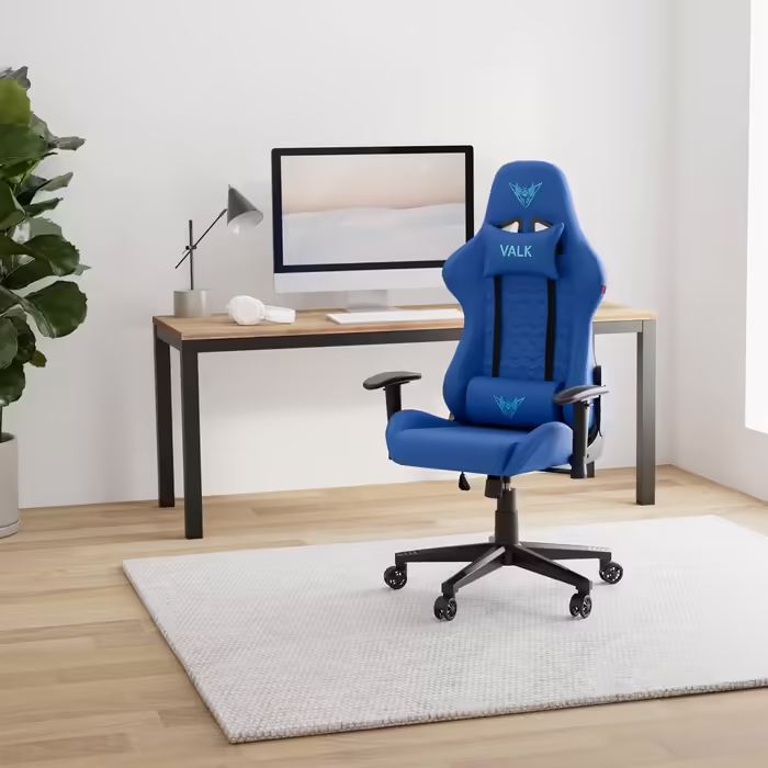 VALK Nyx - Fabric Gaming Chair, Gamer Chair (Breathable Soft Fabric, 160° Recline Angle, 2D Armrests, Ergonomic) Desk Chair, Office Chair (Sapphire Blue) Sapphire Blue Fabric