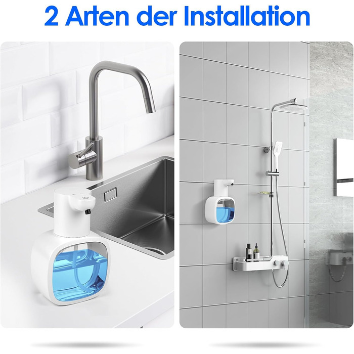 Автоматичний дозатор мила, 500 мл, настінний, сенсорний, регульований, для кухні та ванної кімнати (білий)