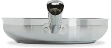 BK Cookware Сковорода Allround з нержавіючої сталі з керамічним антипригарним покриттям (28 см) з кришкою, індукційна, елегантний дизайн, скляна кришка, без PFAS, придатна для миття в посудомийній машині, 28 см