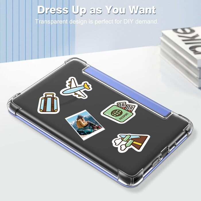 Чохол Fintie для Kindle 6 (11 покоління) 2024/2022, прозорий, м'який TPU, з авто-сном/пробудженням, Agavengrün (Ultramarinblau)