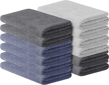 Мікрофібровий рушник URAQT, набір 12 шт. Швидковисихаючі рушники з мікрофібри для сауни, фітнесу, спорту, подорожей - рушник для фітнесу, спортивний рушник, пляжний рушник, 30x30 см