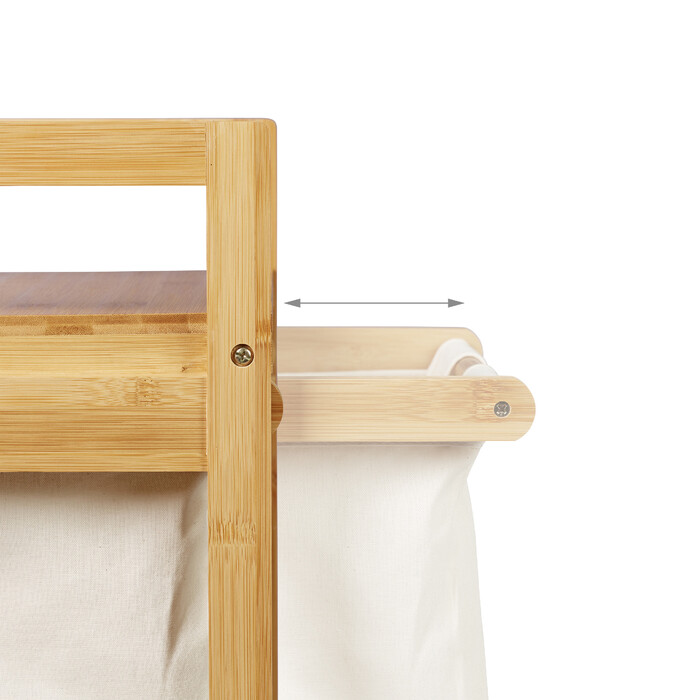 Relaxdays Bamboo Laundry Basket, Extendable