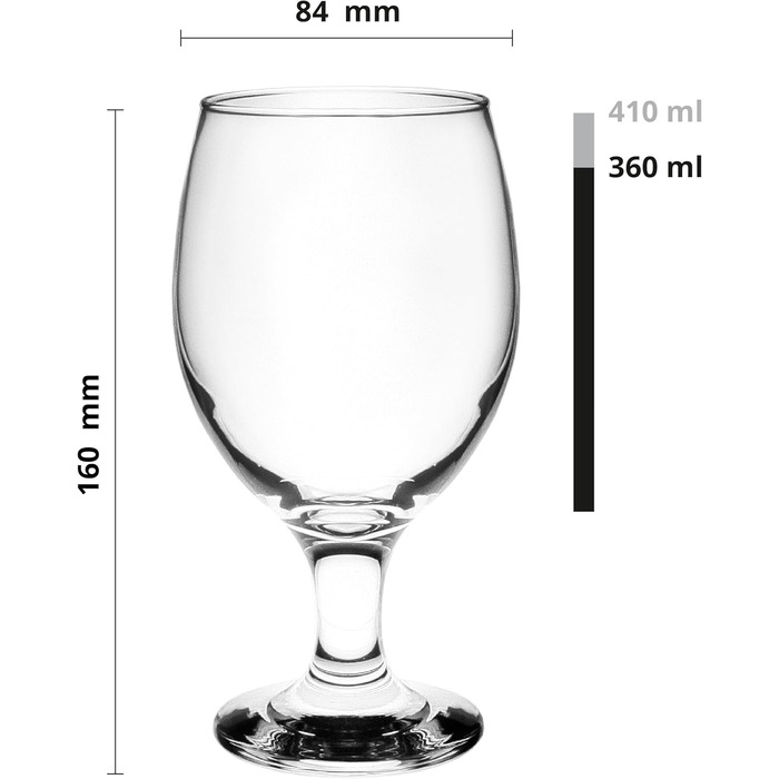 Набір келихів для пива Krosno Glasmark 0,36 л (6 шт.) - для крафтового пива, коктейлів, миття в посудомийній машині