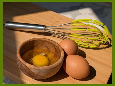 Силіконовий вінчик для збивання з лопатками, нержавіюча сталь 18/10, з антипригарним покриттям, безпечний для сковороди, ергономічна ручка, ідеальний для змішування, збивання та перемішування, 27,9 см (зелений)