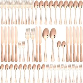 Набір столових приборів на 12 осіб, 60 предметів, чорний, з нержавіючої сталі, блискучий, для дому, вечірки, ресторану, сумісний з посудомийною машиною