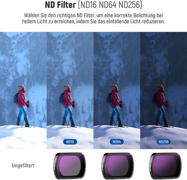 Набір фільтрів NEEWER ND та Black Diffusion для DJI Osmo Pocket 3: 4 шт. (ND16, ND64, ND256) + ефектний фільтр, аксесуари для об'єктива, оптичне скло HD