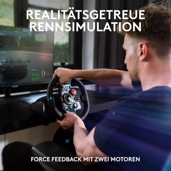 Руль Logitech G29 Driving Force з Force Feedback, 900° обертання, шкіряне покриття, педалі з нержавіючої сталі, сумісний з PS4/PS3/PC/Mac