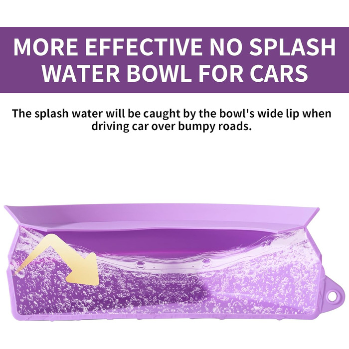 Складаний миска для води для собак SLSON, витокозахисний, портативний, для подорожей на авто, персиково-рожевий (світло-фіолетовий)
