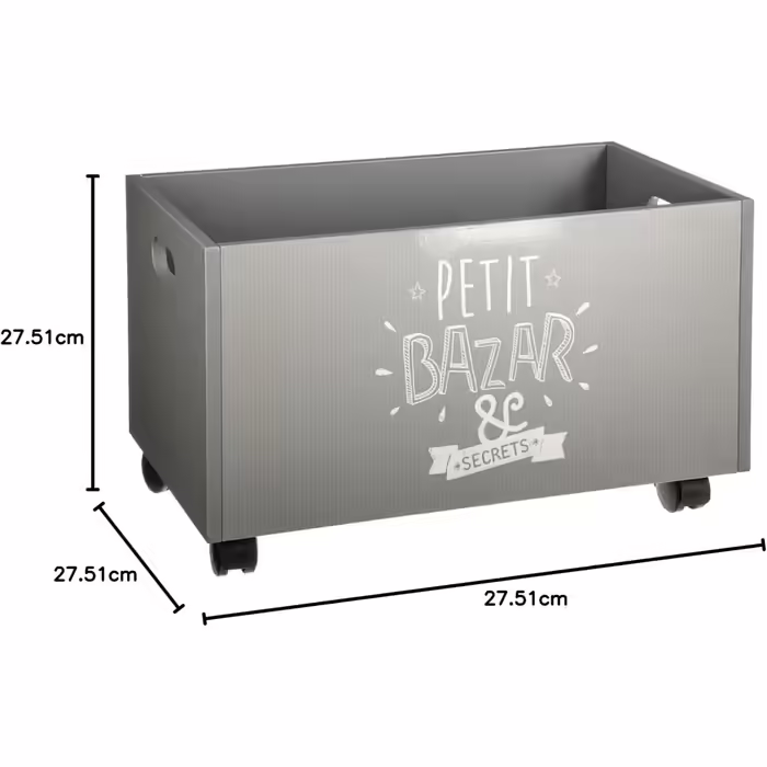Atmosphera - Toy chest gray with wheels - Gray