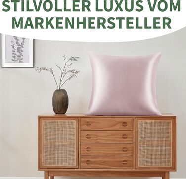 100% Silk Pillowcase 80x80 | High Weight: 22 Momme, ideal for skin and hair | Highest Grade 6A | Strictly Certified in Switzerland | Oeko-Tex* Silk Pillowcase Pale Pink