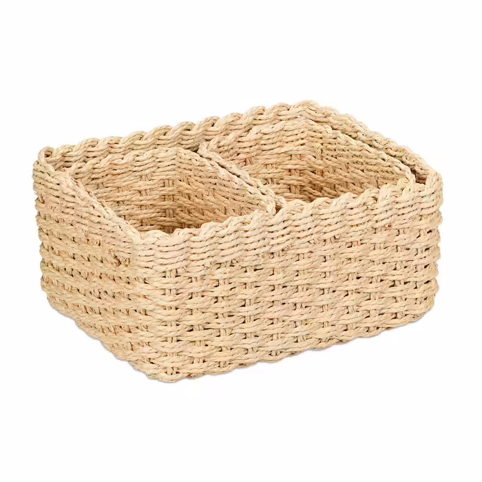 Relaxdays Woven Storage Basket 3-Piece Set