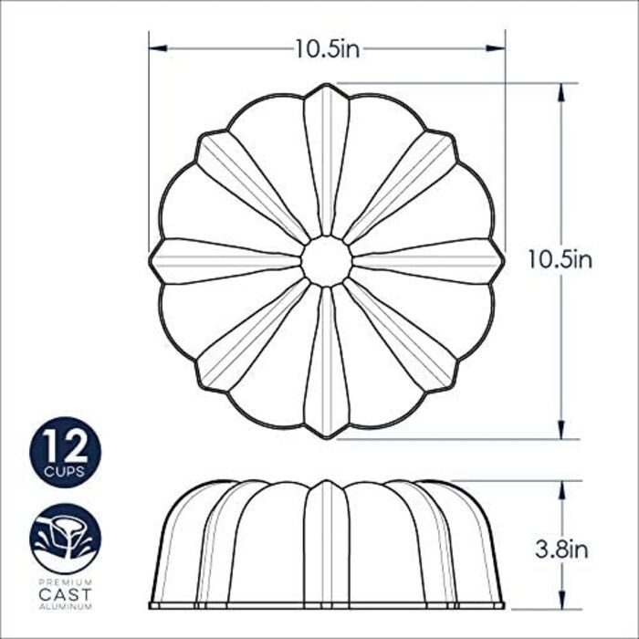 Форма для випічки Bundt Nordic Ware Pro Cast Original, 12 чашок, графіт