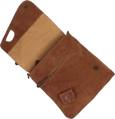 Сумка жіноча LE CONI крос-боді з натуральної замші (коричнева) 29x29x6 см - оригінальна німецька якість