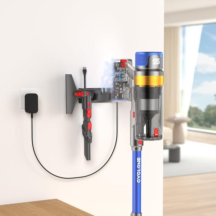 Бездротовий пилосос Sulean 580W з акумулятором, 70 хв роботи, 48000Pa, Smart Display, 1.6L, антинамотування, для твердих поверхонь, килимів, шерсті тварин