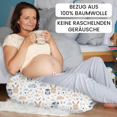 Подушка для вагітних Amilian Stillkissen 170 см XXL – подушка для сну на боці, подушка для годування, сіра та бежева