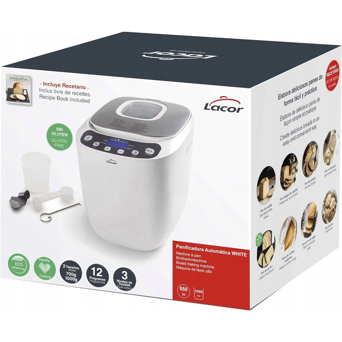 Хлібопічка Lacor 1 біла, 550 Вт