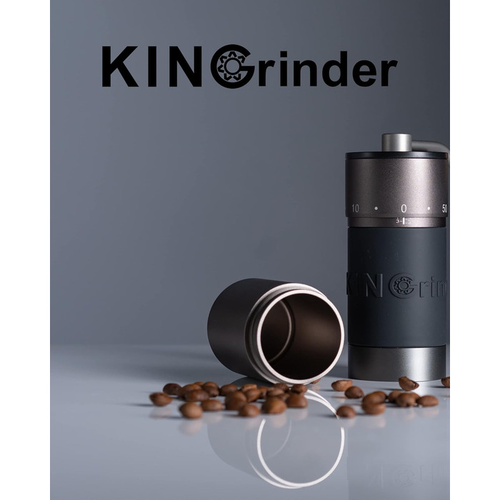 KINGrinder K6: Ручна кавомолка з 200 налаштуваннями помелу для Aeropress, French Press, Drip, Espresso, об'єм 25-35г