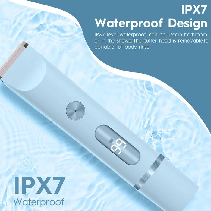 Електричний триммер для жінок, Bikini-trimmer, водонепроникний, для догляду за тілом (Blue)