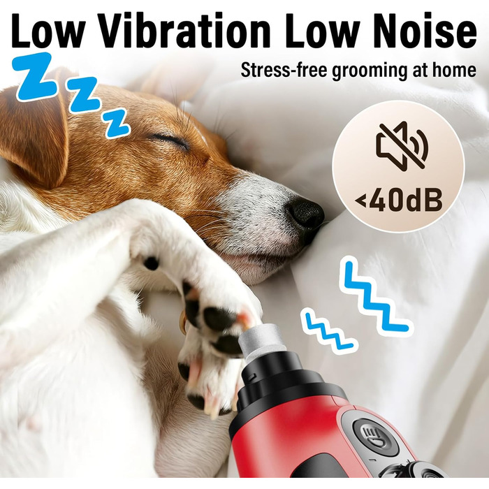 Шліфувальник кігтів для собак Casfuy Smarter Krallenschleifer 6-ступінчатий, з LED-підсвіткою, тихий, перезаряджається, для собак та котів великих, середніх та малих порід