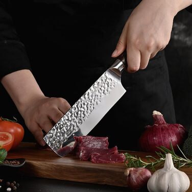 Kitory ніж кухарський 18 см, професійний ніж для кухні з куванням, бамбуковий руків'я, високоякісна німецька сталь, подарункова коробка