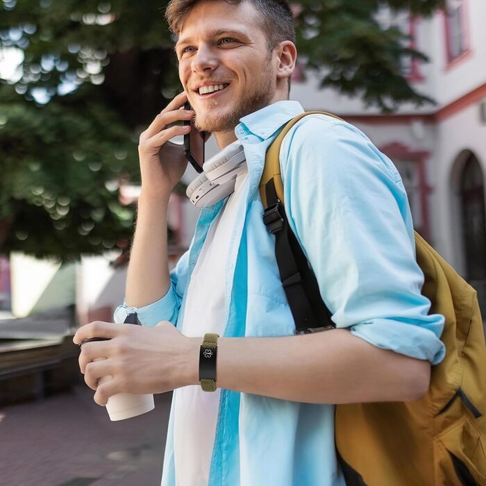 Медичний браслет FLHEART з персоналізованою гравіюванням для SOS, діабету, епілепсії, алергії. Еластичний, регульований, чоловічий/жіночий (3 - темно-зелено-чорний)