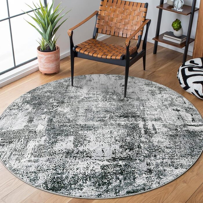 Килим для вітальні блакитного кольору, вінтажний, меланжевий, з ефектом вицвітання, короткий ворс, килими, миючий, неслизький, для спальні (160 см, сірий)