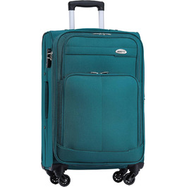 Чемодан BEIBYE з тканини, набір валіз-тележок, велика місткість, з замком, бірюзовий, L (64 см)