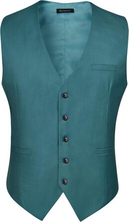 Жилет для чоловіків Enision: однотонний, з кишенями, для весілля, діловий стиль, розміри XS-4XL (4XL, блакитно-зелений)