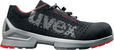 Черевики Uvex 1 Halbschuh S2 SRC: робочі черевики для жінок та чоловіків, чорно-лімоний, 51 EU