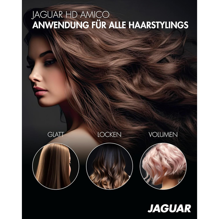 Фен JAGUAR Föhn HD AMICO: потужний професійний фен з миттєвою кнопкою охолодження та індивідуальними налаштуваннями температури та швидкості для створення унікальних зачісок