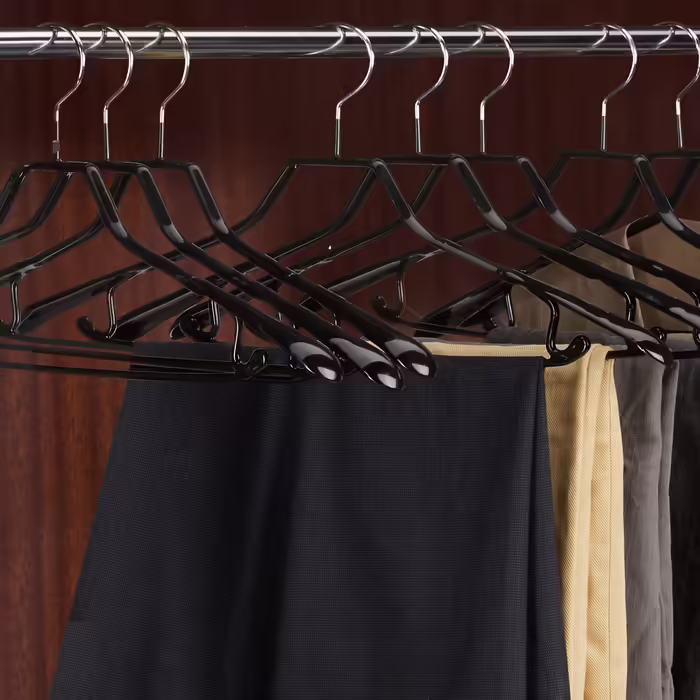 Relaxdays 10-Piece Black Suit Hangers, Non-Slip
